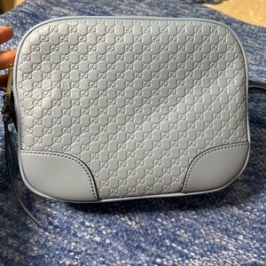 GUCCI Microguccissima Mini Bree Messenger Bag in baby blue